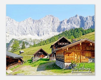 Schladming Austria Poster Print: Mountain Alpine Village Wall Art