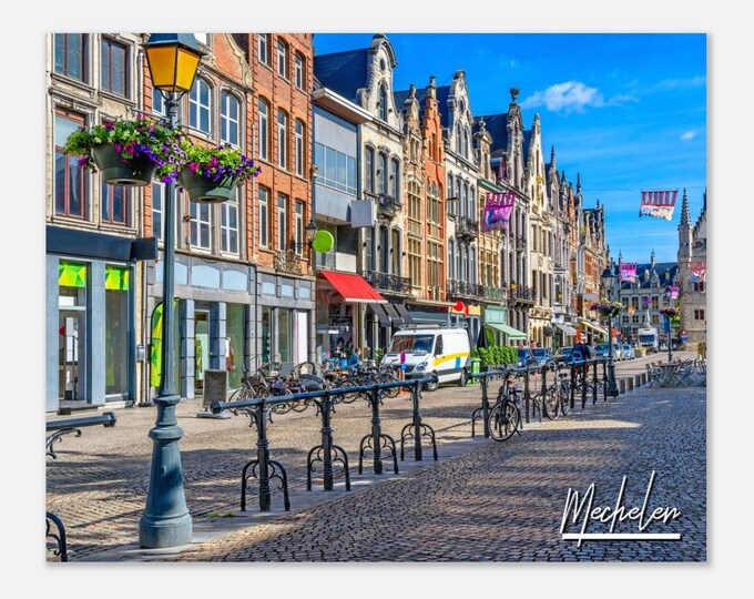 Mechelen Belgium Travel Poster Wall Art | Mechelen Home Decor | Mechelen City Old Street Digital Print Horizontal | Mechelen Hangings Photo