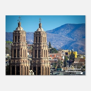 Chihuahua Mexico Travel Poster Wall Art | Chihuahua Cathedral Home Decor | Chihuahua Skyline Print | Chihuahua Horizontal | Chihuahua Photo