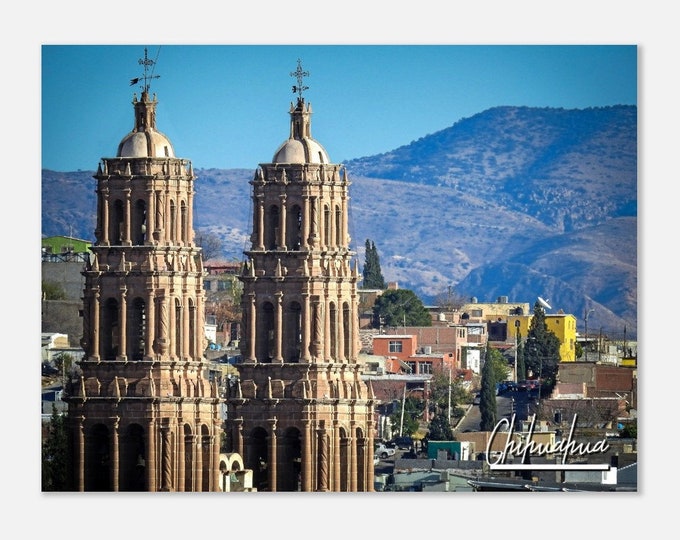 Chihuahua Mexico Travel Poster Wall Art | Chihuahua Cathedral Home Decor | Chihuahua Skyline Print | Chihuahua Horizontal | Chihuahua Photo