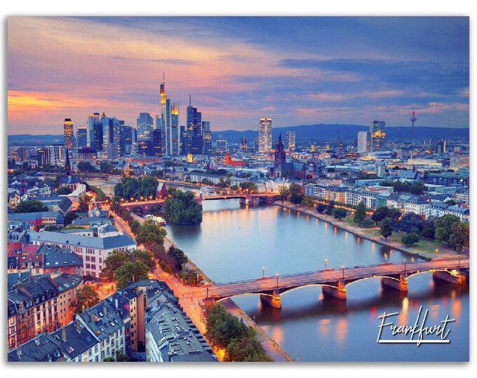 Frankfurt Poster Print Germany Wall Art Decor | Frankfurt Skyline Cityscape Photo Home Decoration | Europe Art Gift | Horizontal Photography