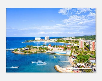 Ocho Rios Jamaica Coast Print: Caribbean Travel Poster Print