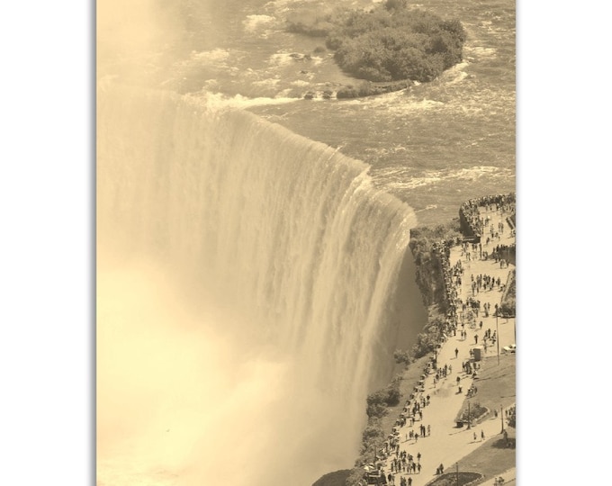 Niagara Falls Poster Vintage Print | Retro Niagara Falls Sepia Photo Gift | Niagara Falls Wall Art Home Decor Vertical Niagara Falls  Print