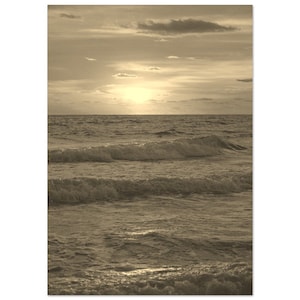 Vintage Delray Beach Florida Travel Poster Print Wall Art | Retro Delray Coast Beach Home Decor | Delray Beach Print Vertical Sepia Photo