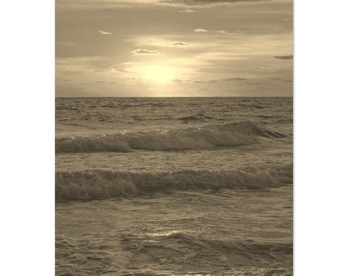 Vintage Delray Beach Florida Travel Poster Print Wall Art | Retro Delray Coast Beach Home Decor | Delray Beach Print Vertical Sepia Photo