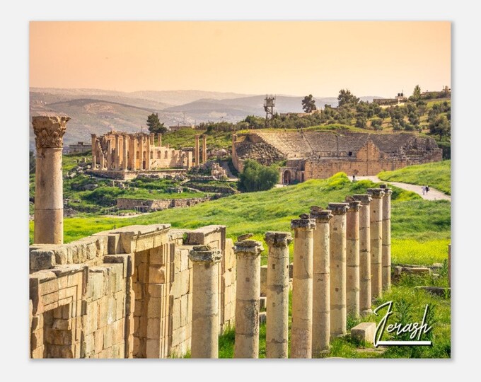 Jerash Jordan Print Wall Art | Jerash Skyline Home Decor | Jerash Poster Print | Ancient Roman Ruins Jordan | Jerash Hangings Travel Photo