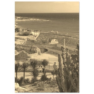 Vintage Tarragona Seascape Spain Travel Poster Print Wall Art | Retro Tarragona Home Decor | Tarragona Coast Print | Tarragona Sepia Photo