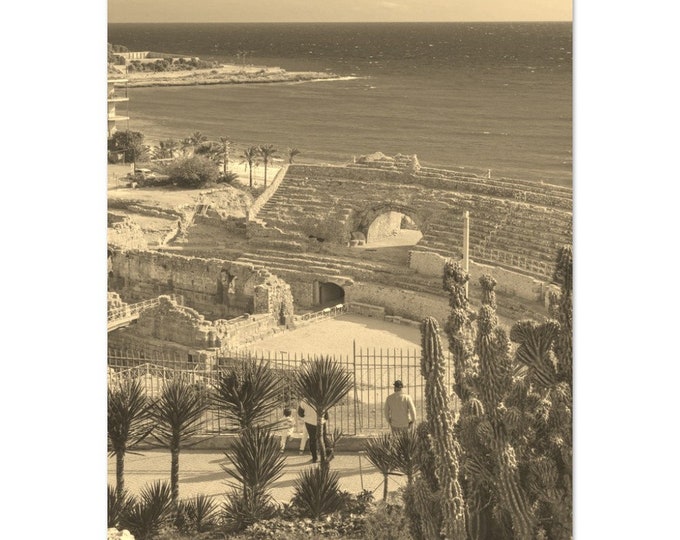 Vintage Tarragona Seascape Spain Travel Poster Print Wall Art | Retro Tarragona Home Decor | Tarragona Coast Print | Tarragona Sepia Photo