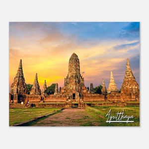Ayutthaya Thailand Poster Wall Art | Ayutthaya Home Decor | Ayutthaya Palace Print | Ayutthaya Sunset Square | Ayutthaya Travel Photo Gift