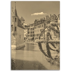Vintage Annecy France Poster Print | Retro Historical Town Photo Gift | Annecy Wall Art France Home Decor | Vertical Annecy Travel Poster