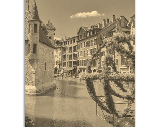 Vintage Annecy France Poster Print | Retro Historical Town Photo Gift | Annecy Wall Art France Home Decor | Vertical Annecy Travel Poster