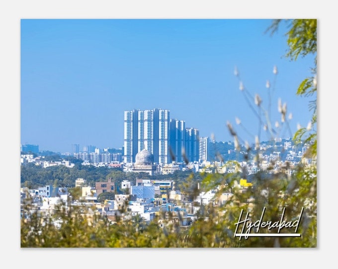 Hyderabad India Travel Poster Wall Art | Hyderabad Home Decor | Hyderabad Cityscape Print | Hyderabad Horizontal Hangings Photo Present Art
