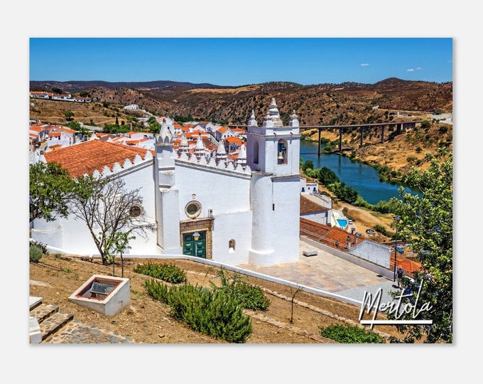 Mertola Portugal Travel Poster Wall Art | Mertola Home Decor | Mertola Church Nossa Senhora da Anunciacao Print | Mertola Horizontal Photo