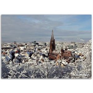 Freiburg Alemania Poster Print Wall Art / Winter Home Decor Gift Hanging / Freiburg Cityscape Digital Print Horizontal Travel Photography