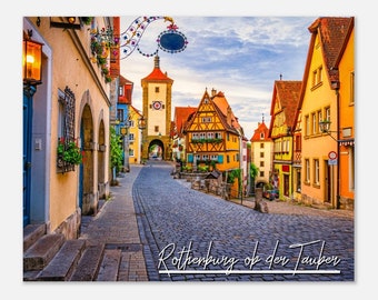Rothenburg ob der Tauber Germany Poster: Medieval Town Wall Art