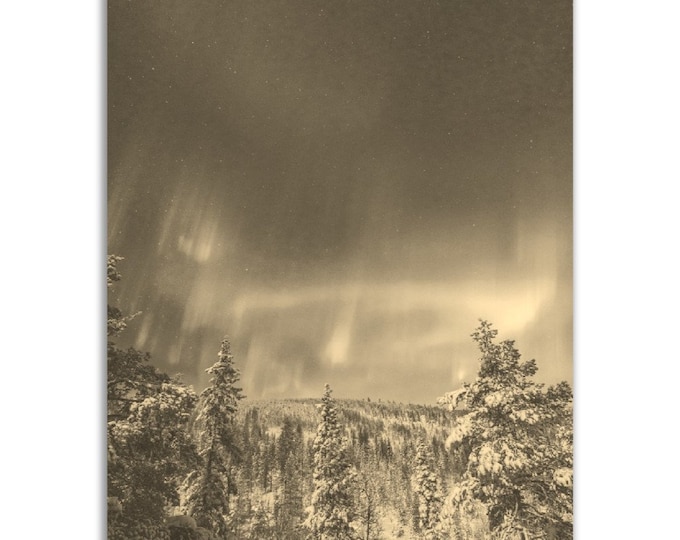 Vintage Lapland Finland Poster Print | Retro Winter Black White Sepia Photo Gift | Lapland Wall Art Home Decor | Vertical Lapland Poster