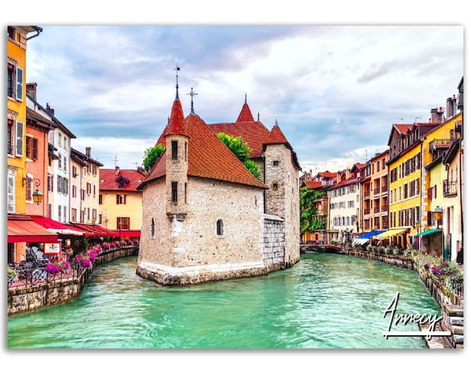 Annecy Poster Print Wall Art | Annecy Home Decor | Annecy Digital Print Collectible | Annecy France Horizontal | Annecy Hanging Travel Photo