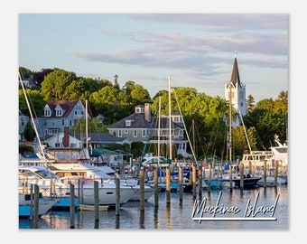 Mackinac Island Harbor-afdruk: reisposter Michigan