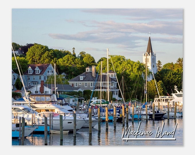 Mackinac Island Michigan Poster Print Wall Art | Mackinac Island Harbor Home Decor Print | Mackinac Island Hangings Travel Photo Present