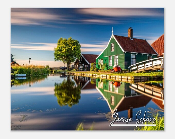 Zaanse Schans Netherland Travel Poster Wall Art | Zaanse Schans Village Holland Home Decor | Zaanse Schans Landscape Digital Print Photo