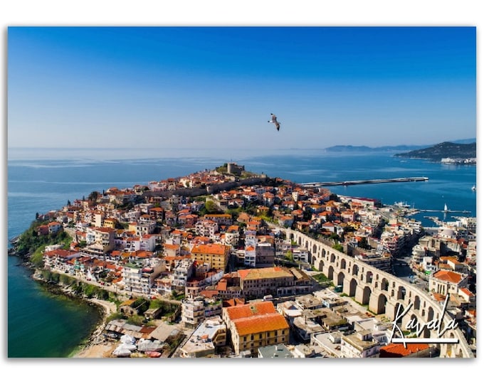 Kavala Poster Print Wall Art | Kavala Home Decor | Kavala Greece Digital Print Collectible | Kavala Horizontal | Kavala Hanging Travel Photo