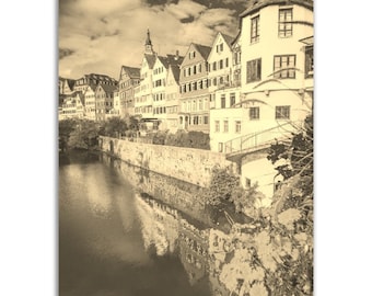 Baden-Baden Germany Vintage Sepia Photo Print Poster