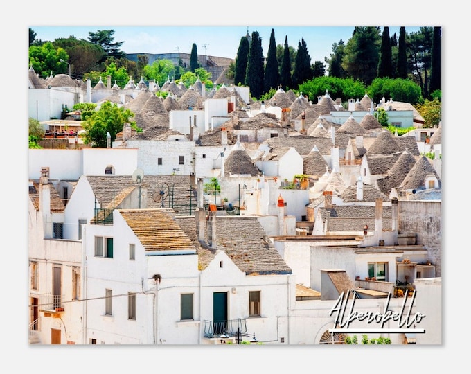 Alberobello Italy Poster Wall Art | Alberobello Town Home Decor | Alberobello Digital | Alberobello Trulli Houses | Alberobello Travel Photo