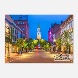 Burlington Vermont Poster Print Wall Art | Vermont Home Decor Gift Hangings | Burlington Cityscape Horizontal USA Travel Photo Poster Print