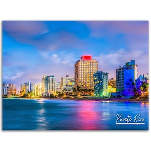 Puerto Rico Poster Print United States Wall Art Decor | Cityscape Photo Caribbean Home Decoration | Traveler Gift | Horizontal Photography