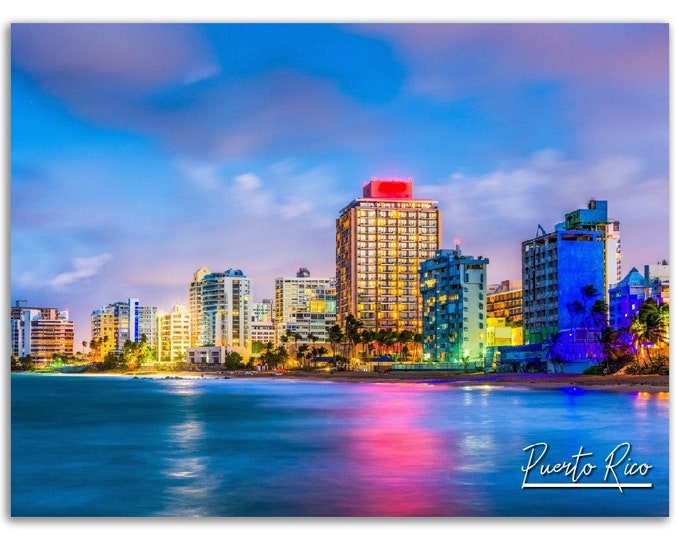 Puerto Rico Poster Print United States Wall Art Decor | Cityscape Photo Caribbean Home Decoration | Traveler Gift | Horizontal Photography