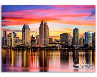 San Diego Skyline Poster: California Cityscape Photography Print