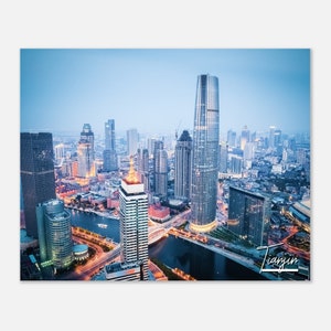 Tianjin China Poster Print Wall Art | Tianjin Home Decor | Tianjin Skyscraper Print | Tianjin Horizontal | Tianjin Hanging Travel Photo