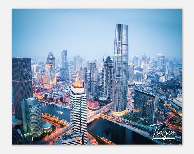 Tianjin China Poster Print Wall Art | Tianjin Home Decor | Tianjin Skyscraper Print | Tianjin Horizontal | Tianjin Hanging Travel Photo