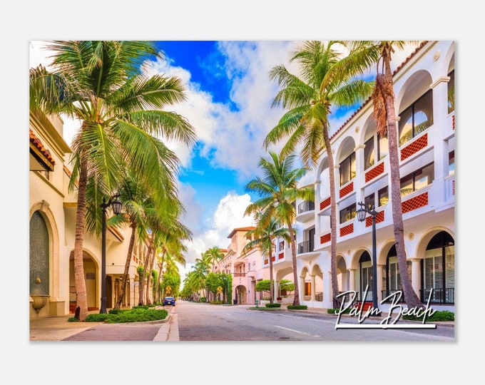 Palm Beach Florida Poster Print Wall Art | Palm Beach Cityscape Tropical Home Decor Gift Collectibles | Palm Beach Horizontal Travel Photo