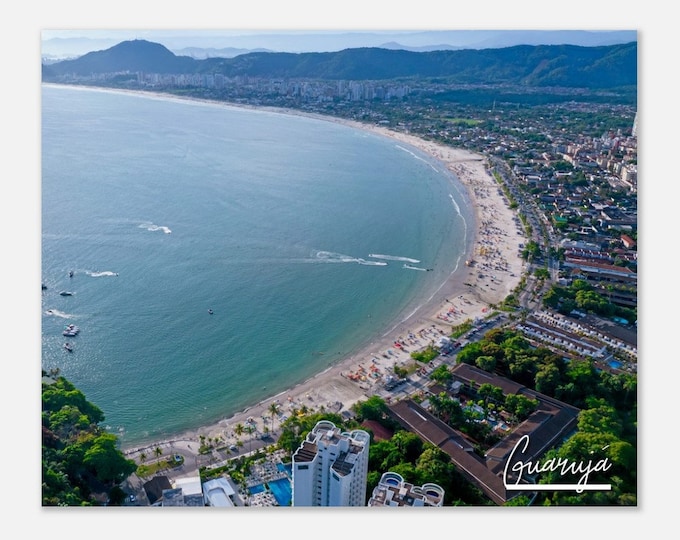 Guarujá Brazil Travel Poster Wall Art | Guarujá Home Decor | Guarujá Enseada Beach Digital Print | Guarujá Coast Cityscape Hangings Photo