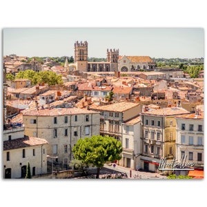 Montpellier Poster Print France Wall Art Decor | Historical City Photo Skyline Home Decoration | Boho Traveler Gift | Horizontal Photography