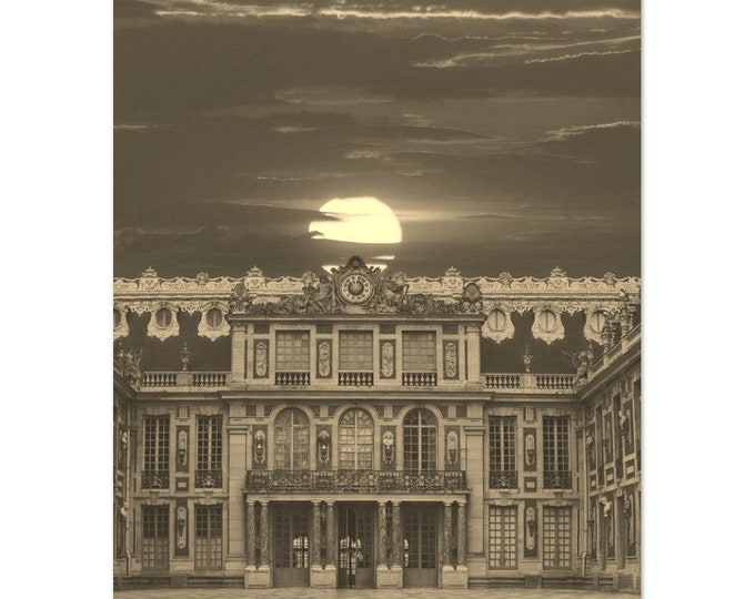 Vintage Versailles France Poster | Retro Versailles Sepia Print | Versailles Wall Art Home Decor | Vertical Versailles CityscapeTravel Photo