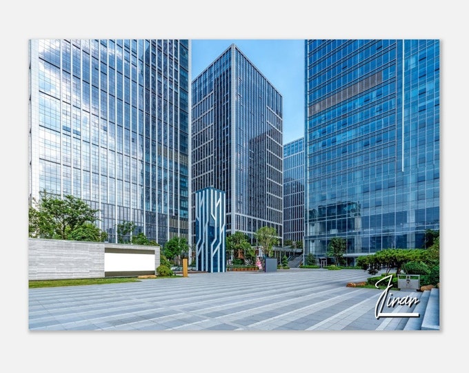Jinan China Travel Poster Wall Art | Jinan Square Home Decor | Jinan Central Business Digital Print | Jinan Skyscrapers | Jinan Town Photo