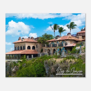 Altos de Chavón República Dominicana Cartel de viaje Arte de la pared / Village Top Hill Home Decor / Paisaje caribeño Impresión Foto colgante horizontal