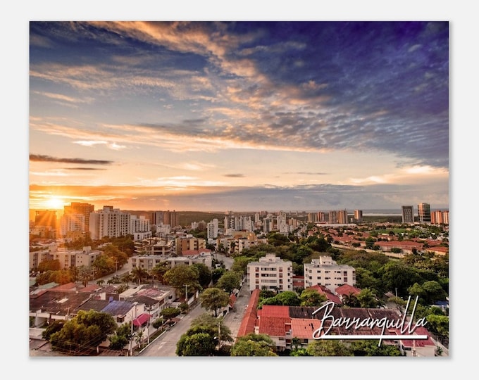 Barranquilla Colombia Travel Poster Wall Art | Barranquilla Home Decor | Barranquilla Skyline Print Horizontal | Barranquilla Photo Present