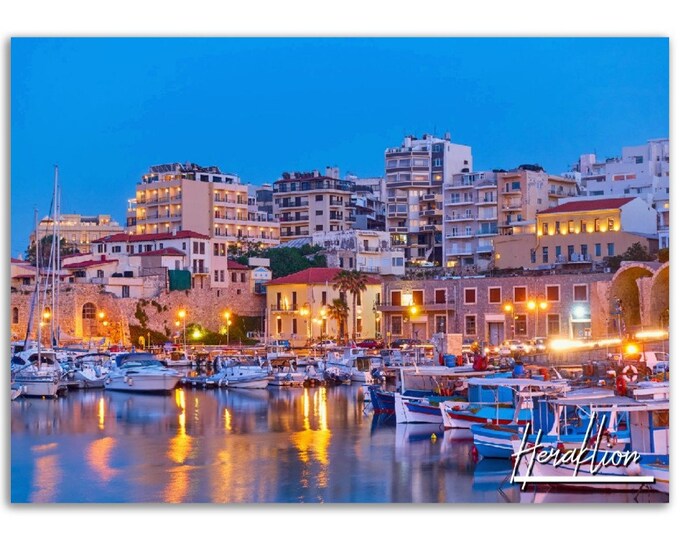 Heraklion Greece Poster Print Wall Art | Heraklion Cityscape Photo Crete Home Decoration | Crete Traveler Gift | Heraklion Horizontal Photo