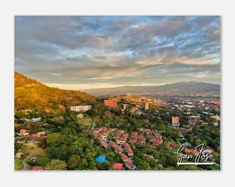San Jose Costa Rica Skyline Poster Print: Travel Home Decor