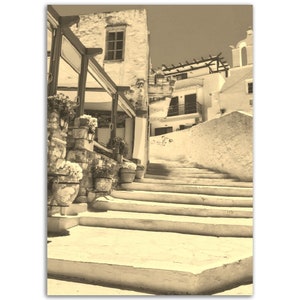 Naxos Poster Vintage Print / Retro Naxos Black and White Sepia Photo Gift / Naxos Wall Art Home Decor / Vertical Naxos Travel City Present