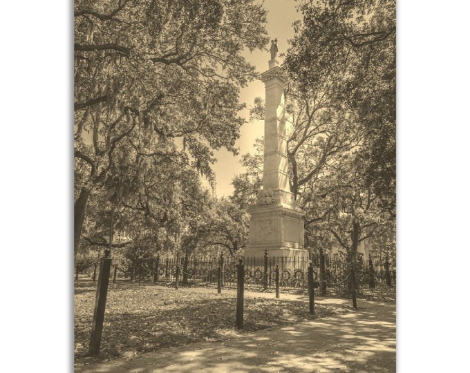Savannah Georgia Poster Vintage Print | Retro Savannah Park Black Photo Gift | Savannah Wall Art Home Decor | Vertical Savannah City Photo