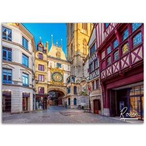 Rouen Poster France Print Wall Art | Rouen City Home Decor Gift Hangings | Rouen Digital Prints Collectibles | Rouen Horizontal Travel Photo