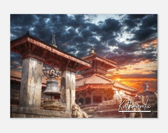 Kathmandu Temple Poster: Nepal Travel Photography Wall Art