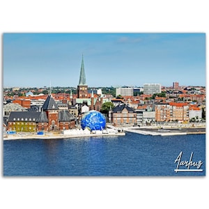 Aarhus Poster Druck Wand Kunst | Aarhus Wohnkultur | Aarhus Dänemark Digitaldruck | Aarhus Horizontal | Aarhus Wandbehang Reisefoto
