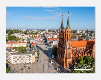Bialystok Poland Skyline Poster: Travel Home Decor
