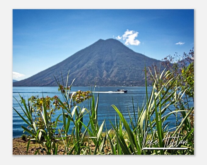 Lake Atitlán Coast Guatemala Poster Print Wall Art | Lake Atitlán Mountain Home Decor | San Marcos La Laguna Lake Atitlán Print Travel Photo