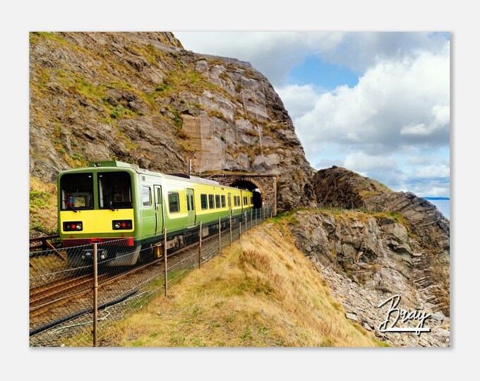 Bray Ireland Travel Poster Wall Art | Bray Tunnel Home Decor | Bray Train Digital Print | Bray Sea Horizontal | Bray Coastline Hanging Photo
